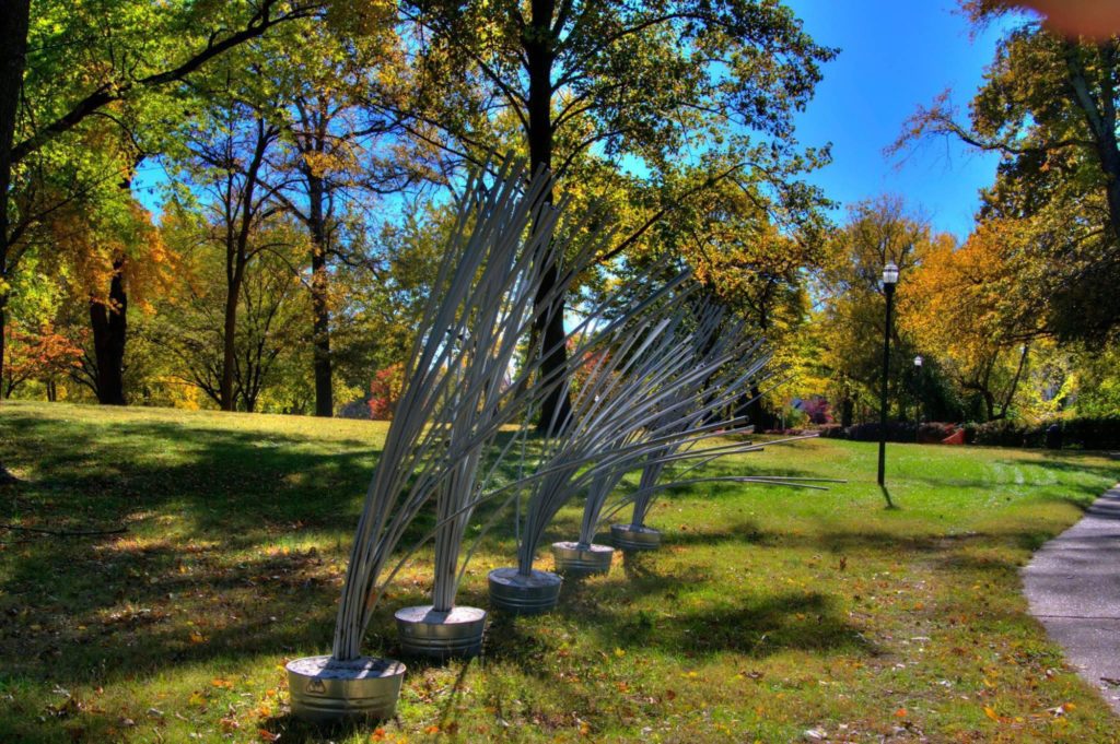 View of sculpture in Jeske Park from October 2018.